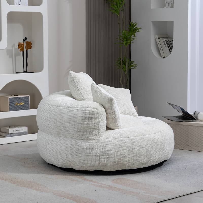 Chenille Lazy Sofa with Pillows