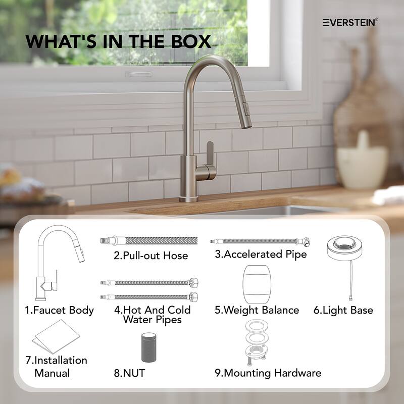 Kitchen Faucets with Pull Down Sprayer LED Single Handle High Arc Pull Out Kitchen Faucet Kitchen Sink Faucet