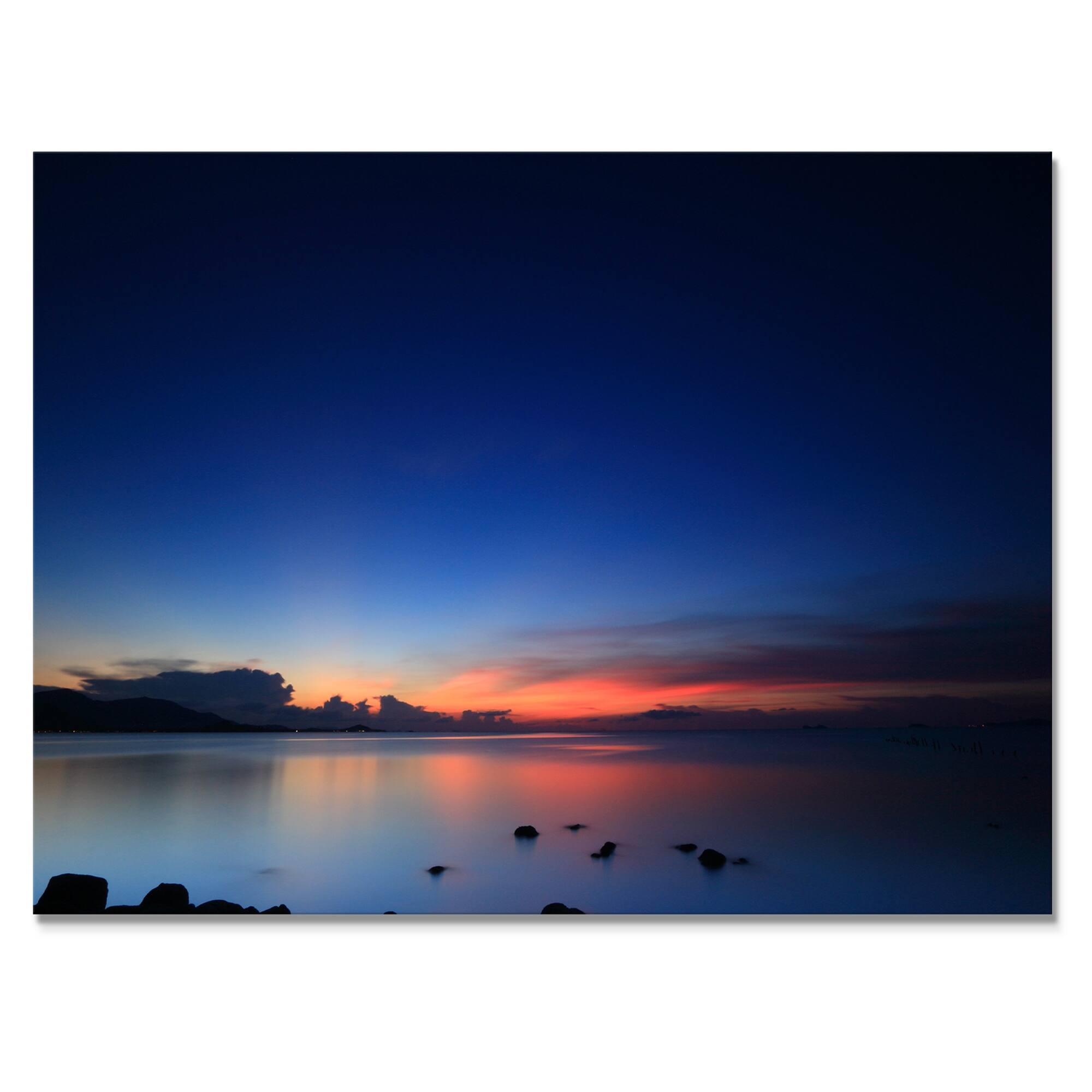 Designart "Panoramic Cloud And Sky At Sunset II" Nautical & Coastal