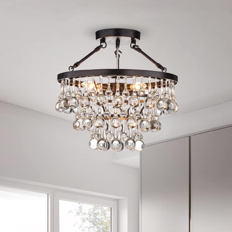 Ariane 5-light Black Semi Flush Mount
