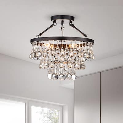 Ariane 5-light Black Semi Flush Mount