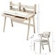 preview thumbnail 9 of 20, Kids Desk and Chair Set with Hutch, Wooden Study Desk for Bedroom