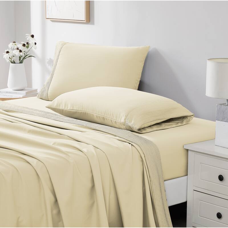 Vilano 21-inch Extra Deep Pocket 4-Piece Bed Sheet Set with Pleated Hem