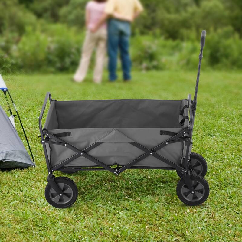 GDY Convenient Outdoor Camping Wagon, Folding Cart with Wheels, Outdoor Shopping Trolley