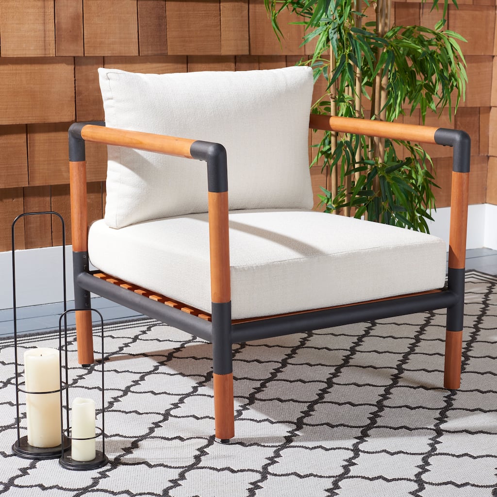 SAFAVIEH Couture Imo Patio Chair - 32 In W x 33 In D x 26 In H - 32W x 33D x 26H