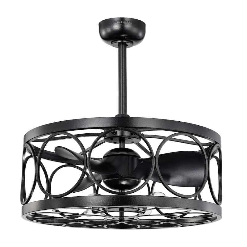 Sultan 24-inch Gunmetal Black 6 Lights 3 Blades Lighted Ceiling Fan with Remote