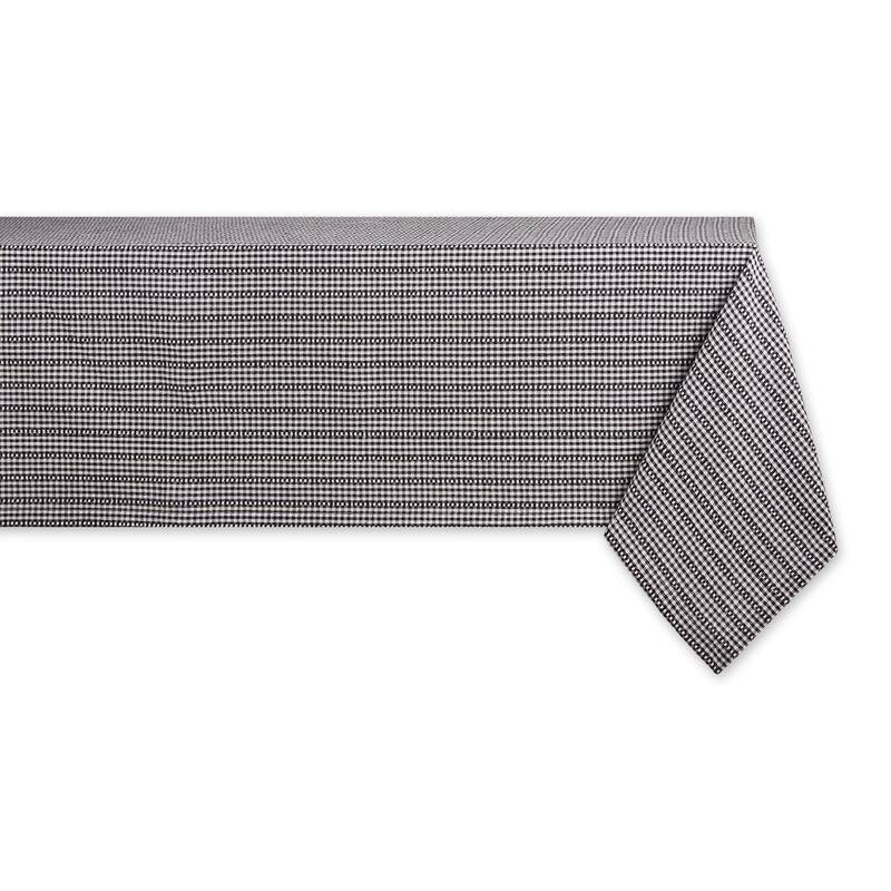 Black Farmhouse Gingham Tablecloth 60x84 - Single - 60x84 - Black 60x84