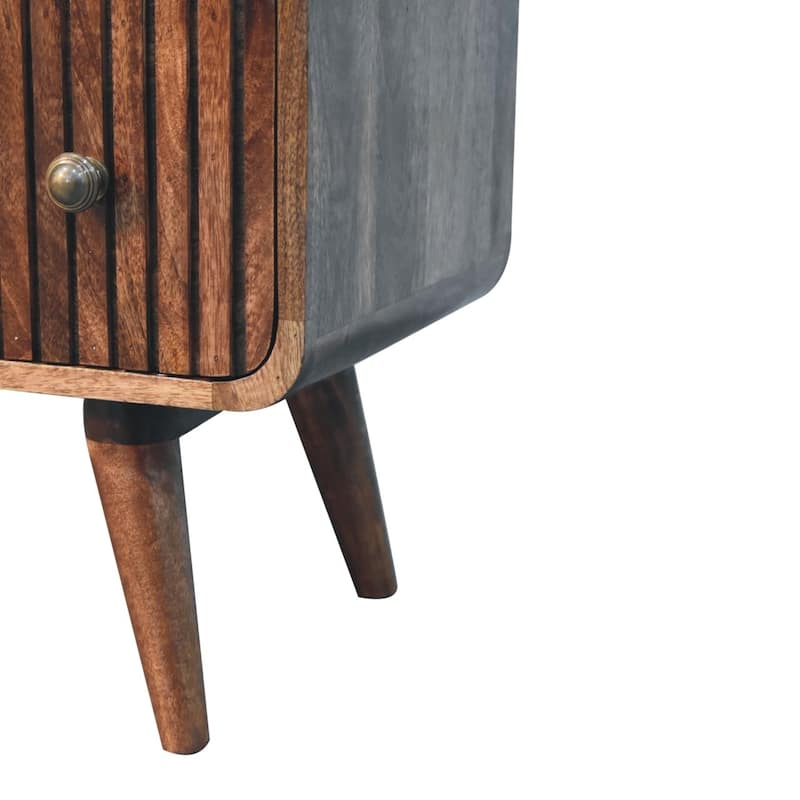 Artisan Furniture Solid Wood Honey Caramel T-bar Ridged Chest, Brown, 3 Drawers - N/A
