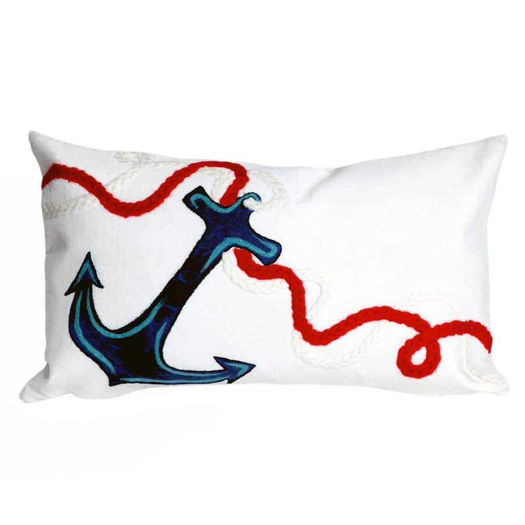 Porch & Den Lavender Anchor' Pillow (12 x 20)