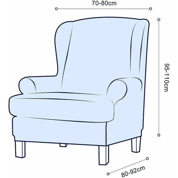 Subrtex 1Piece Ruffle Stretch Wing Chair Cover Skirt Slipcover Bed