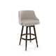 Option Cream Faux Leather/Dark Brown Wood