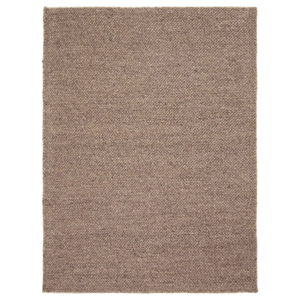 ECARPETGALLERY Braid weave Sienna Brown Wool Rug - 5'5 x 7'4