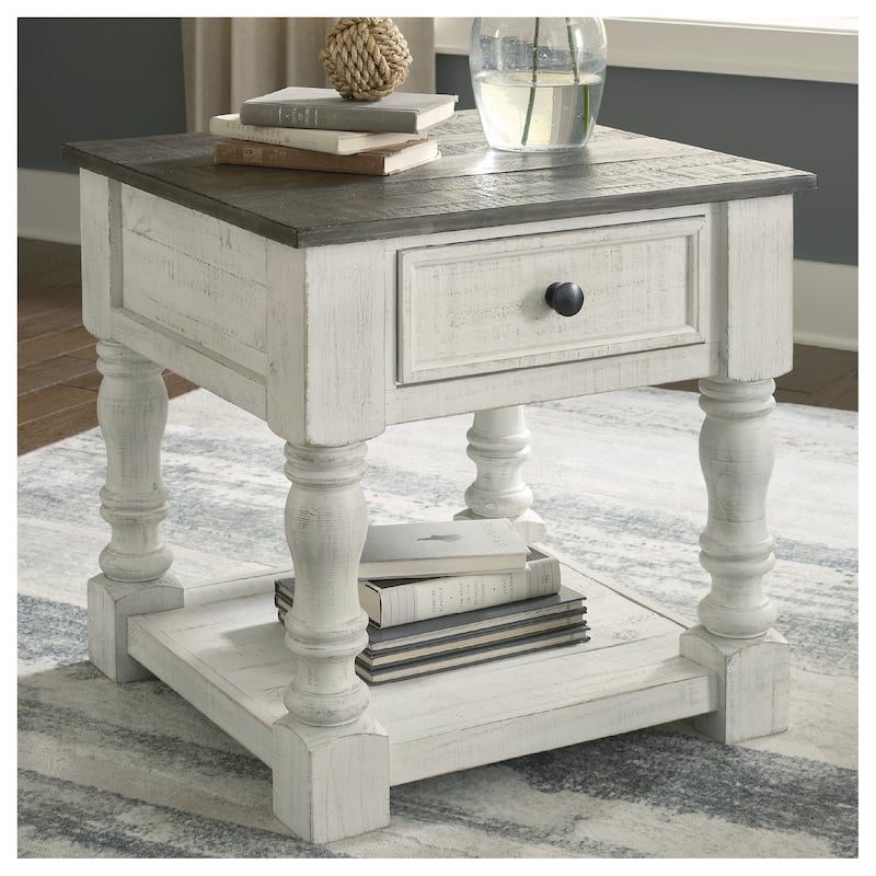 Signature Design by Ashley Havalance White/Gray Square End Table - 25"W x 25"D x 25"H