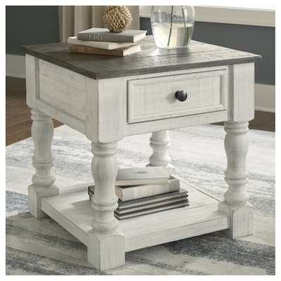 Signature Design by Ashley Havalance White/Gray Square End Table - 25"W x 25"D x 25"H