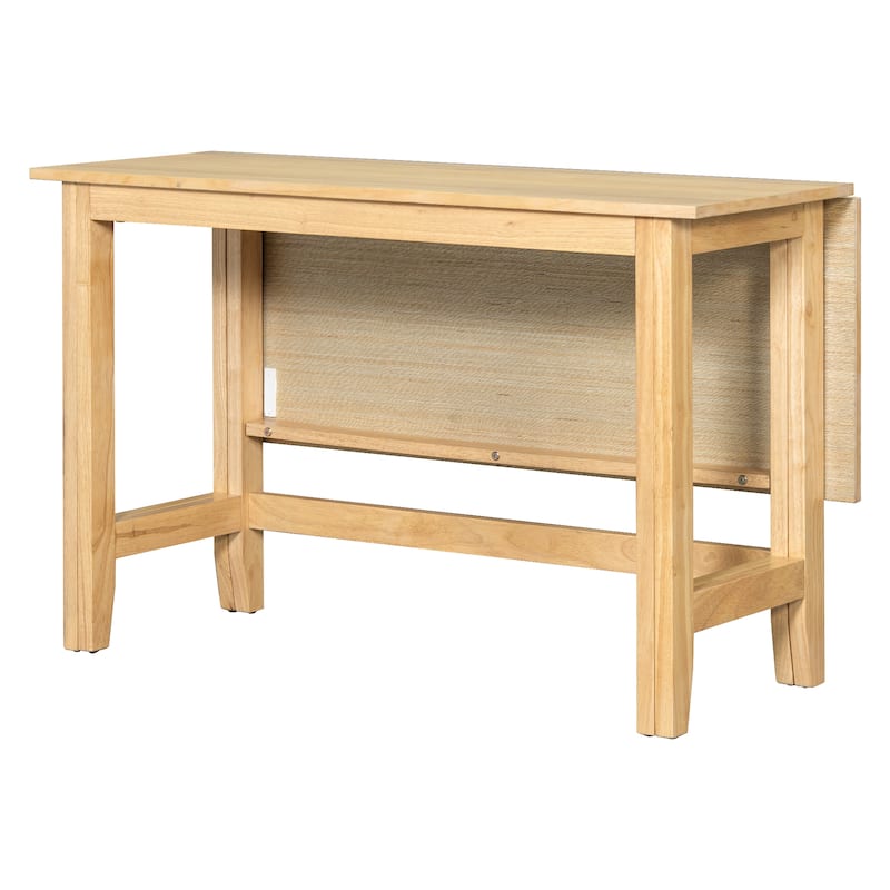 Farmhouse Extendable Dining Table with Drop Leaf, Solid Wood Expandable Table for Small Spaces, Kitchen and Dining Room