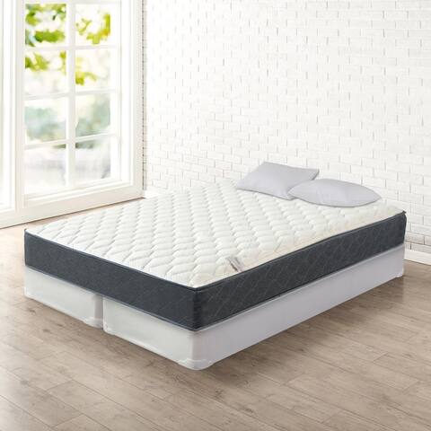 Onetan, 9-Inch Medium Tight Top Pocket Coil rolled Mattress with 4" or 8" Split Wood Box Spring Set