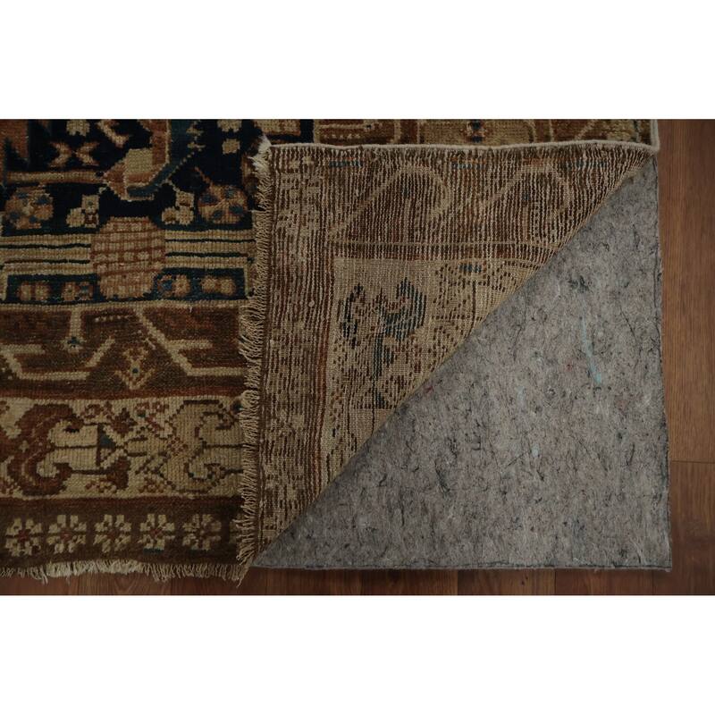 Hand Knotted Oriental 100% Wool Carpet Traditional Tribal Navy Blue & Blues Bakhtiari Area Rug - 10' 4'' X 5' 5''