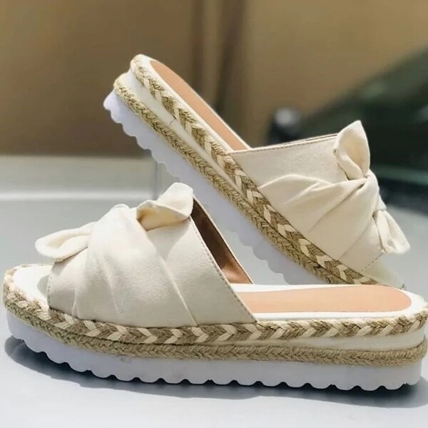 Casual daily comfy bowknot slip on sandals Clearance
