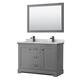 Option Dark Gray, Black Trim, White Carrara Marble Top