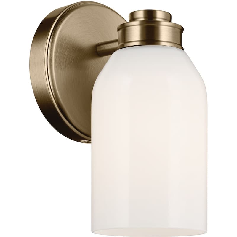 Kichler 55200 Shae 8" Tall Bathroom Sconce with Glossy White Opal