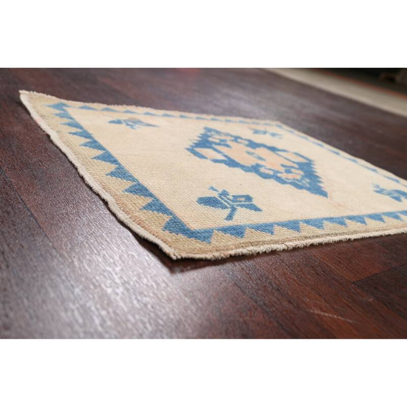 Set Of 2 Anatolian Turkish Oriental Area Rug Hand-knotted Wool Carpet - 1'9" x 2'2" Square