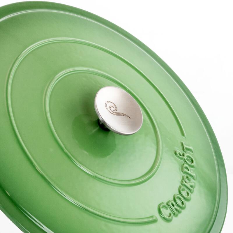Crock Pot Classics 5Qt Ombre Enamel Cast Iron Braiser Pan Lid
