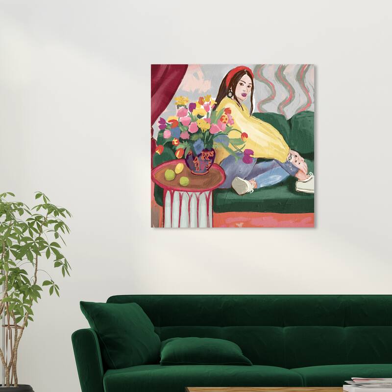 Wynwood Studio Fashion and Glam In my Living Room Yellow and Light Yellow Modern & Contemporary Wall Art Canvas Print - 30 x 30