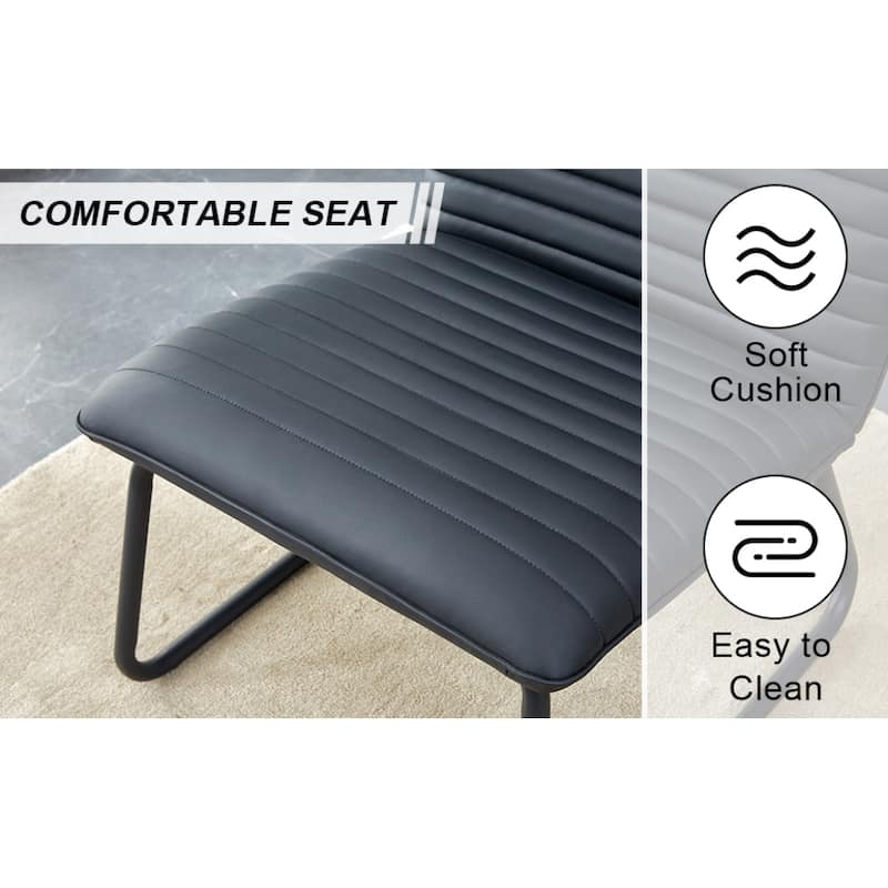 22 in.W Armless Sofa Chair with PU Backrest Paired with Metal Legs