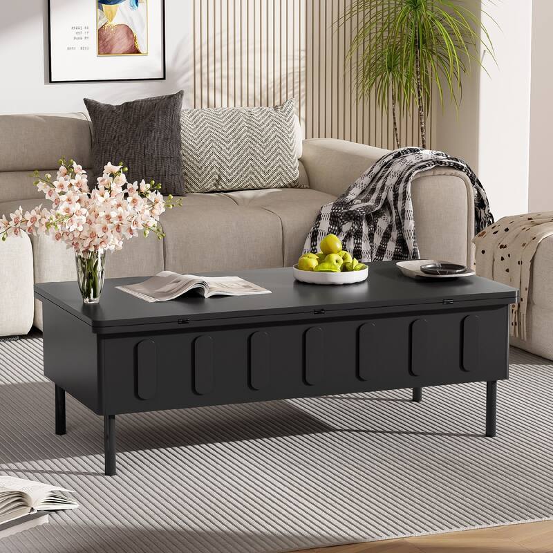 Multi-Functional Adjustable Coffee Table with Hidden Storage Compartment and Foldable Top