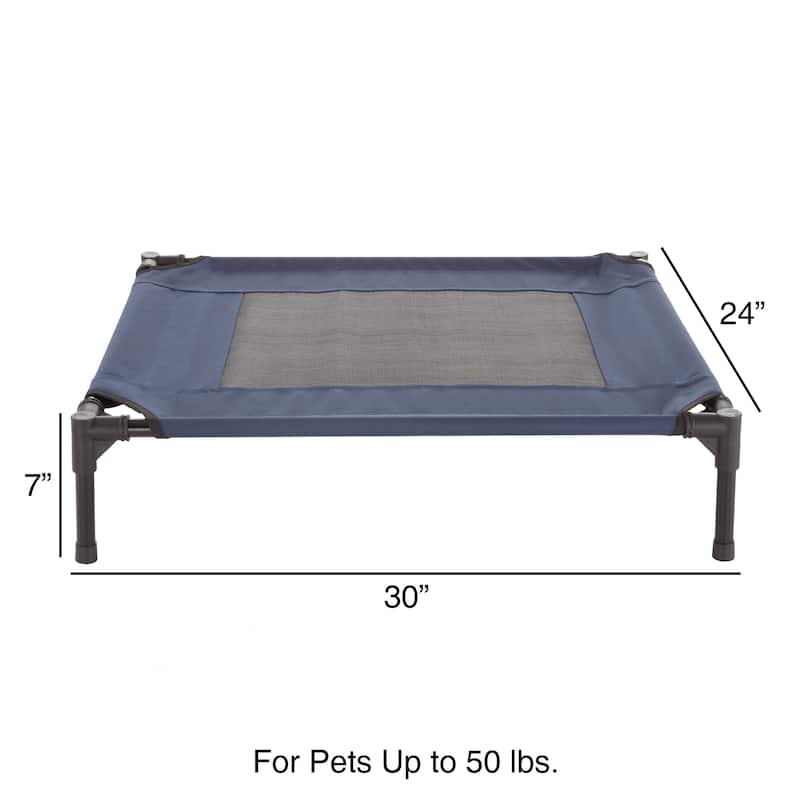 Petmaker Steel Frame Elevated Dog Bed with Non-Slip Feet - Indoor/Outdoor Puppy Cot for Pets