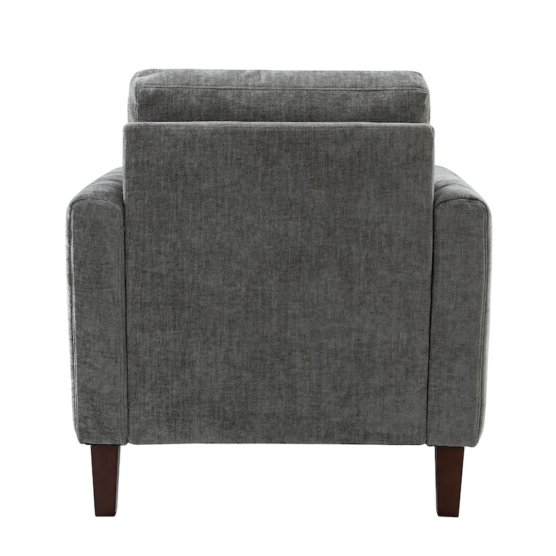 Ganymedes Upholstered Accent Club Chair with Wood Legs by HULALA HOME