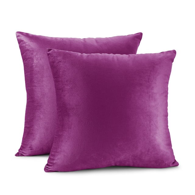 Porch & Den Cosner Microfiber Velvet Throw Pillow Covers (Set of 2) - 16" x 16" - Orchid Purple