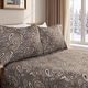 preview thumbnail 1 of 3, Superior Cotton Flannel Paisley Bed Sheet Set California King - Grey
