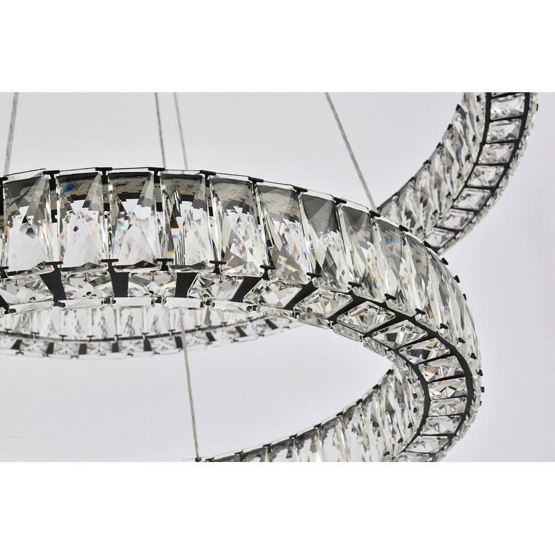 Indigo Home 32 inch LED double ring chandelier in black