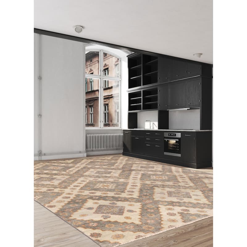 ECARPETGALLERY Hand-knotted Jules Serapi Light Grey Wool Rug - 8'3 x 9'11
