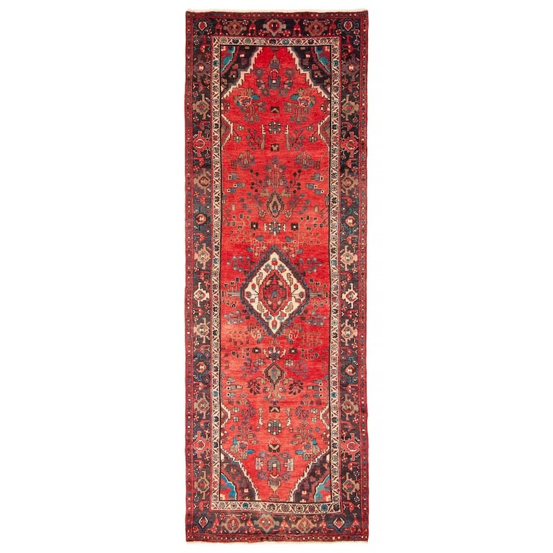 ECARPETGALLERY Hand-knotted Andelz Red Wool Rug - 3'3 x 9'8 - Red - 3'3 x 9'8
