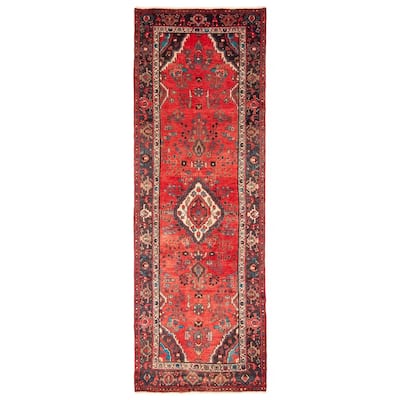 ECARPETGALLERY Hand-knotted Andelz Red Wool Rug - 3'3 x 9'8