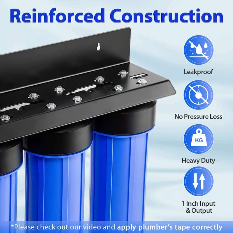 iSpring WGB32B-DS Whole House Water Filter System w/ Sediment, Anti-Scale, and Carbon Block Water Filters