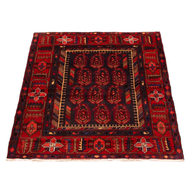 ECARPETGALLERY Hand-knotted Andelz Navy Wool Rug - 3'5 x 4'11