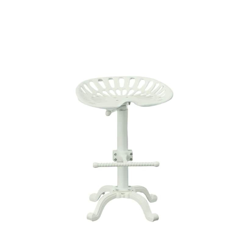 Adjustable Tractor Seat Barstool - 22.5" - White