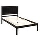 preview thumbnail 5 of 6, Espresso Wooden Twin Size Platform Bed Frame with Headboard and Slat Support