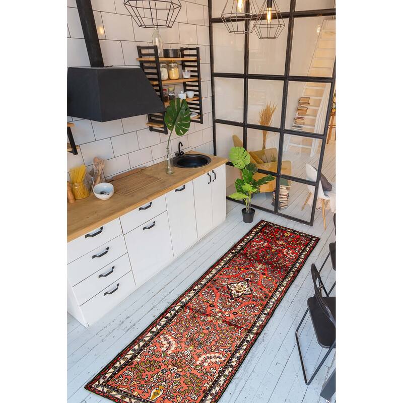 ECARPETGALLERY Hand-knotted Anadol Red Wool Rug - 2'8 x 9'3