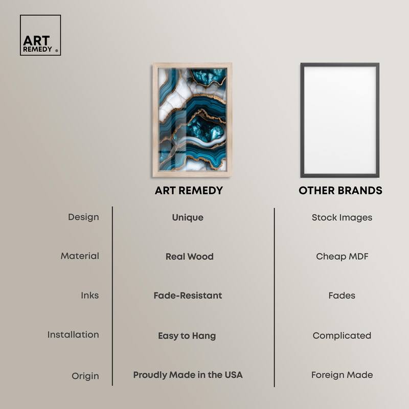 Teal Tectonic III Shadowbox by Art Remedy