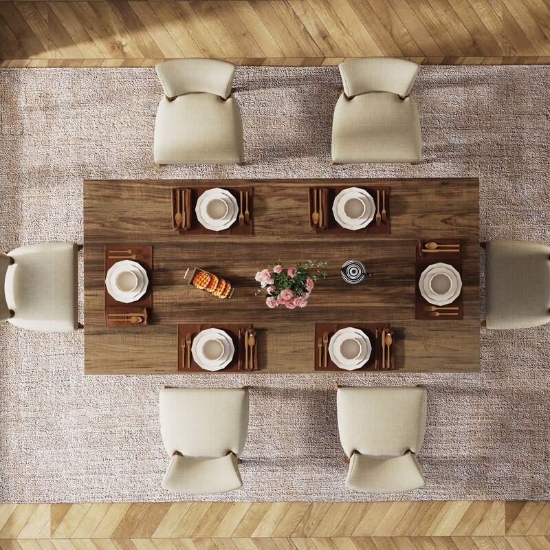 Farmhouse Wood Rectangular Dinner Dining Table for Kitchen Dining Room
