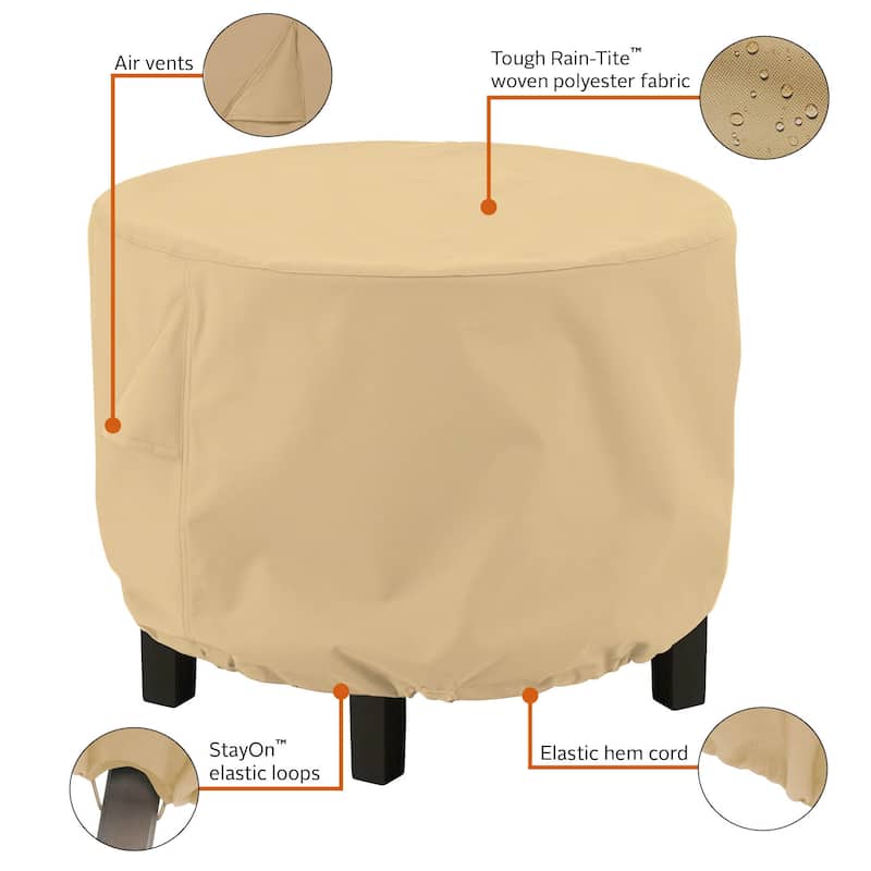 Classic Accessories Terrazzo Water-Resistant 24 Inch Round Ottoman/Coffee Table Cover