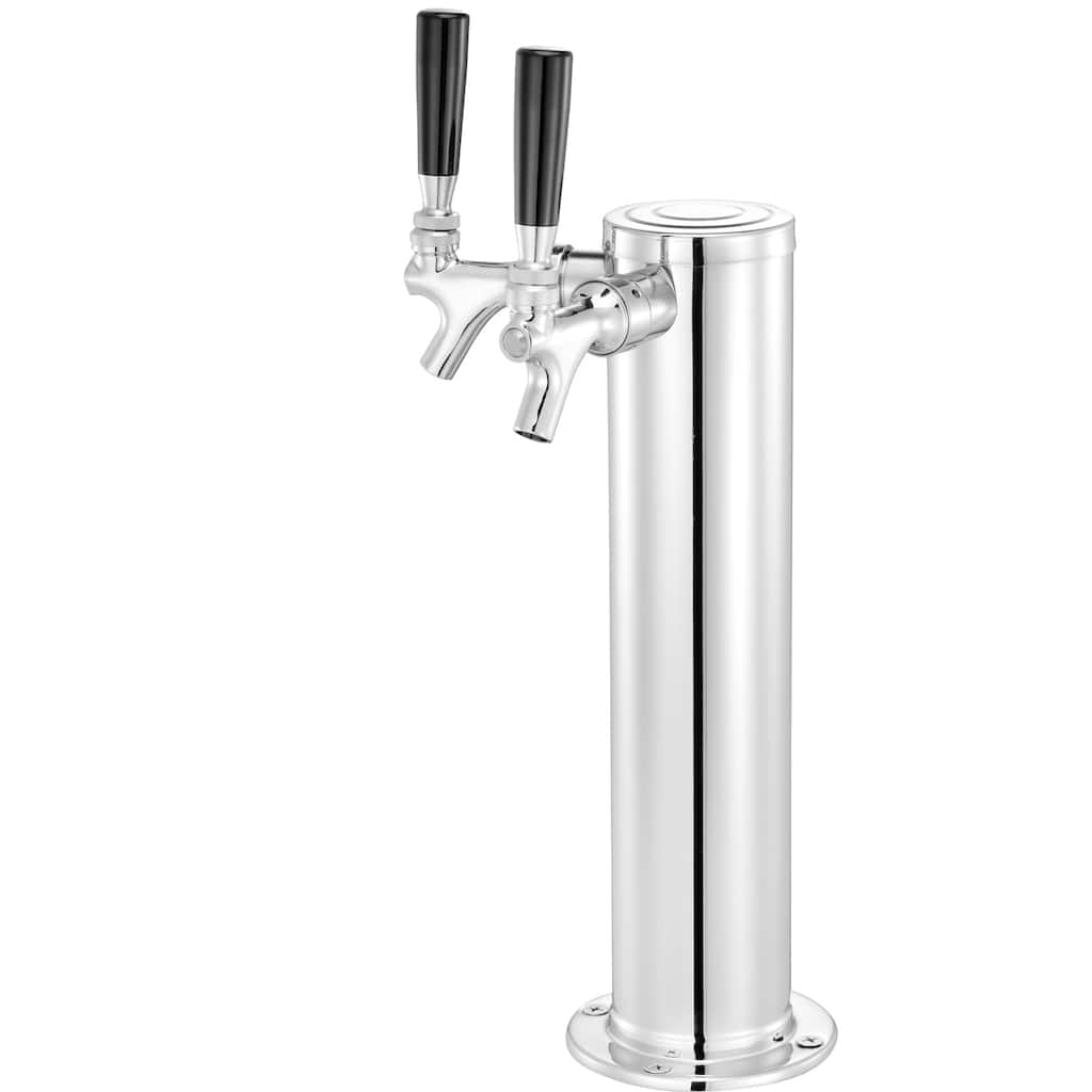 Kegerator Tower Kit, Beer Conversion Kit, Stainless Steel Keg Beer Tower Dispenser with Dual Gauge CGA320 Regulator