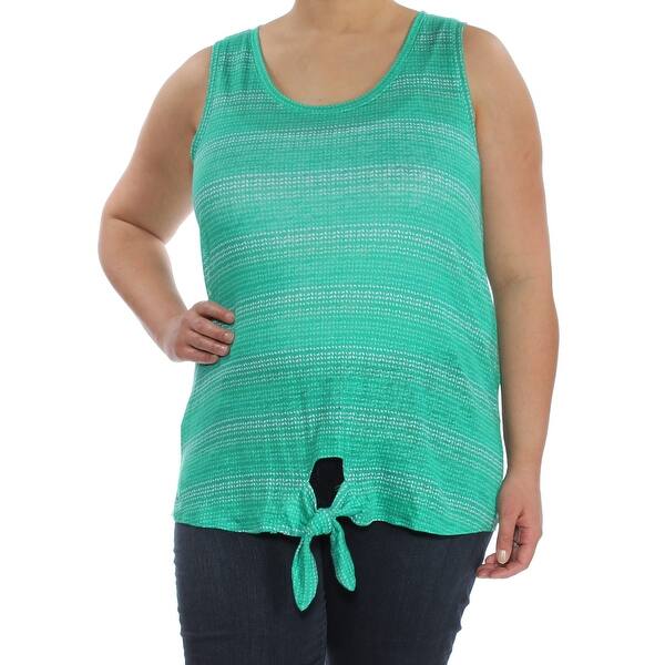 Shop Tommy Bahama Womens Green Speckle Sleeveless Scoop Neck Top