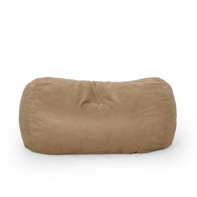 Potrero 6.5 Foot Microfiber Cylindrical Bean Bag, Beige