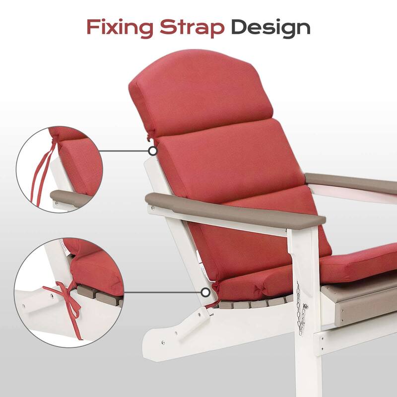 Aoodor Patio Chair Cushion Set of 2 - High-Back Adirondack Patio Cushions with Ties