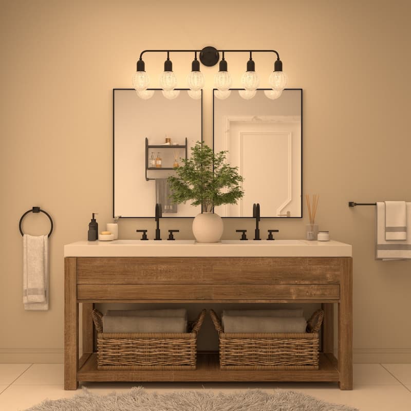 Acroma 6 - Light Dimmable Steel Bathroom Vanity Light - 6-light
